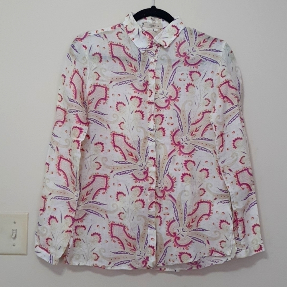 Etro Ramie Multicolor Paisley Button down Shirt